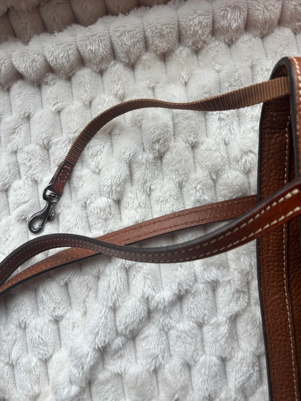Dooney & Bourke Brown Pebbled Leather Tote Bag Shoulder Handles